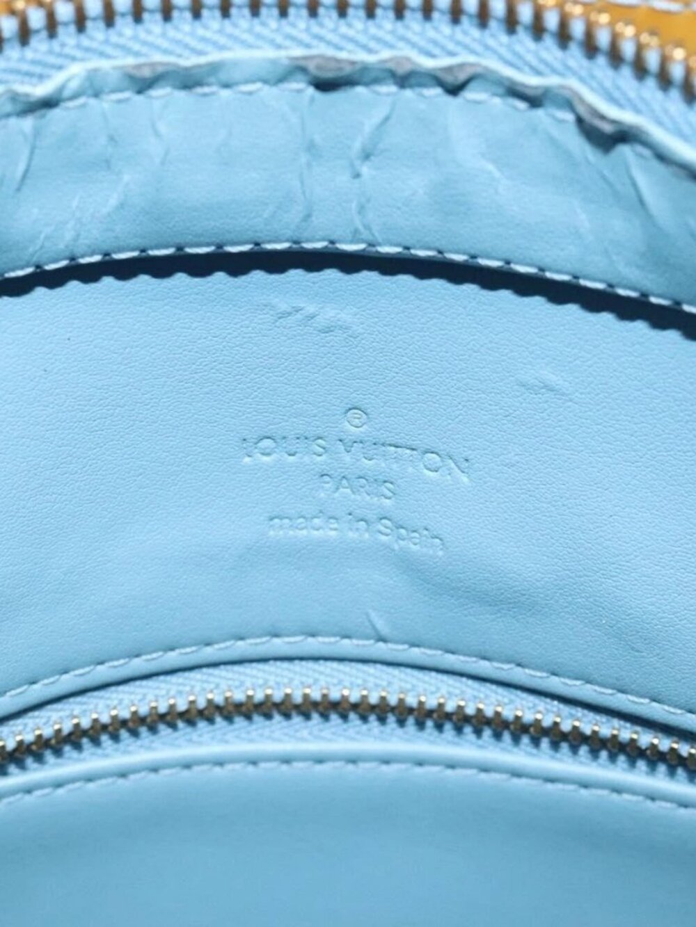 LOUIS VUITTON Monogram Vernis Houston Hand Bag Baby Blue M91005 LV Auth ar13496 - Picture 10 of 16